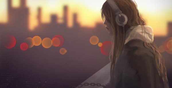 Девушка с наушниками