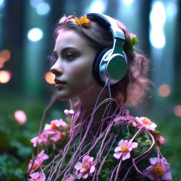 Девушка с наушниками