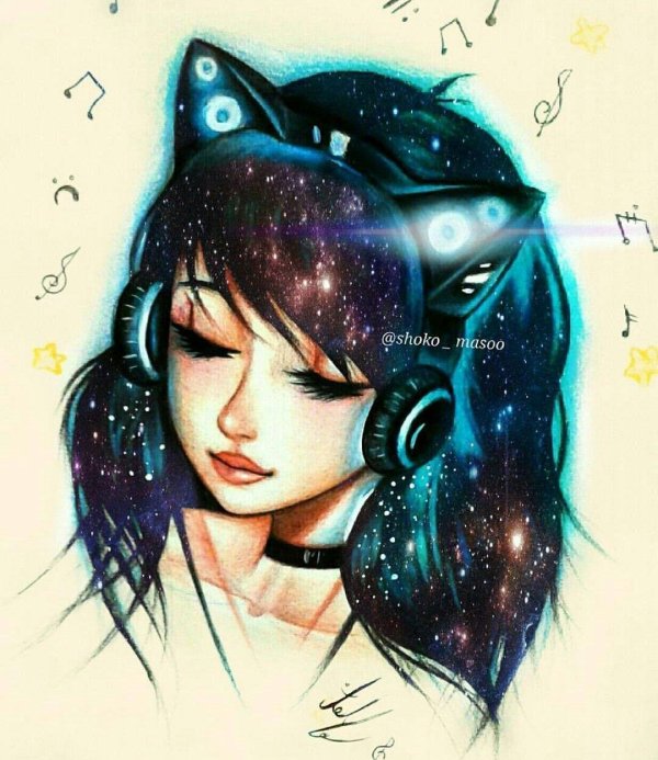 Девушка с наушниками