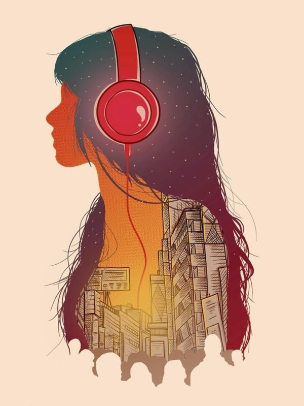 Девушка с наушниками