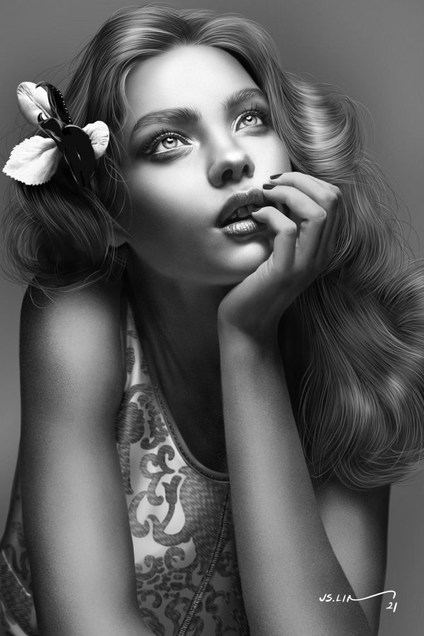 Черно белые с девушками