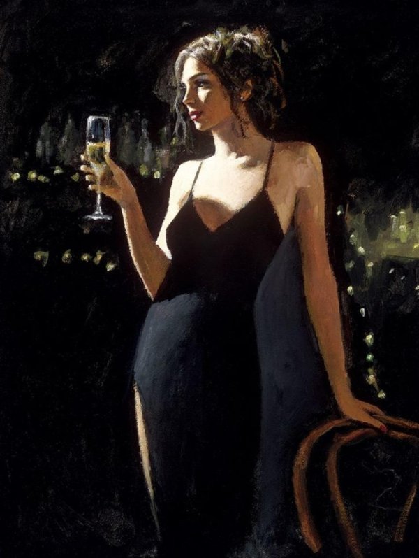 Девушка с бокалом вина