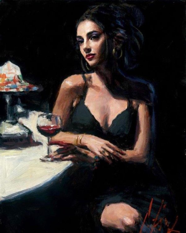 Девушка с бокалом вина