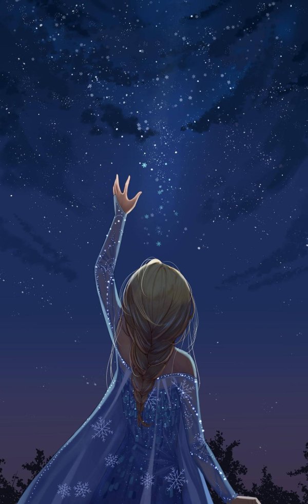 Звездное небо и девушка