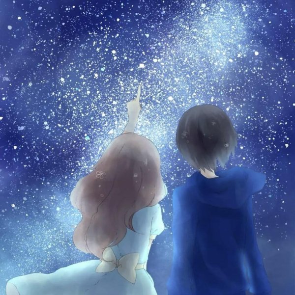 Звездное небо и девушка