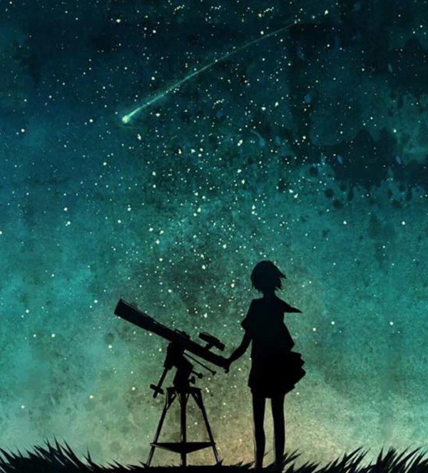 Звездное небо и девушка