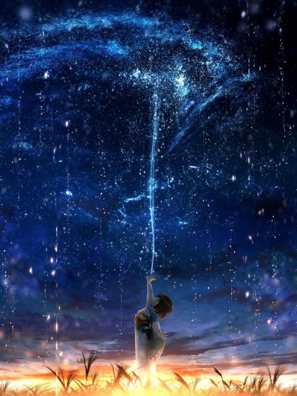 Звездное небо и девушка