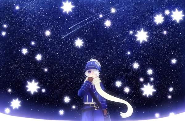 Звездное небо и девушка