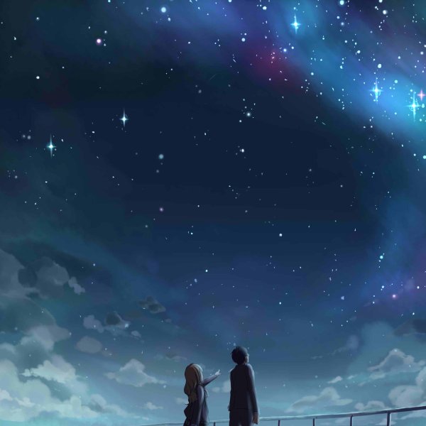 Звездное небо и девушка