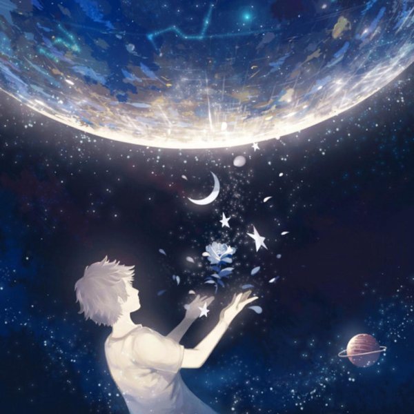 Звездное небо и девушка