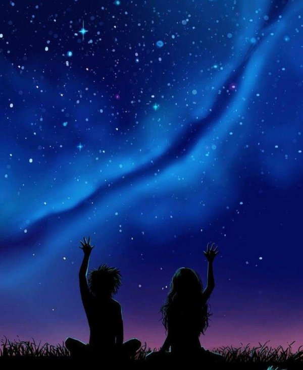 Звездное небо и девушка