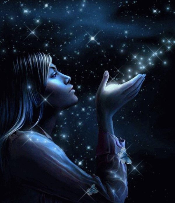 Звездное небо и девушка