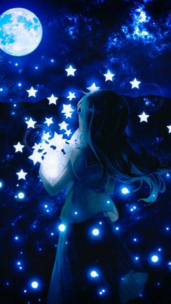 Звездное небо и девушка