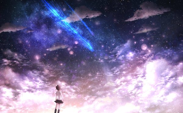 Звездное небо и девушка