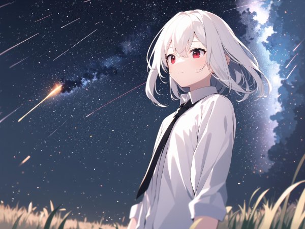 Звездное небо и девушка