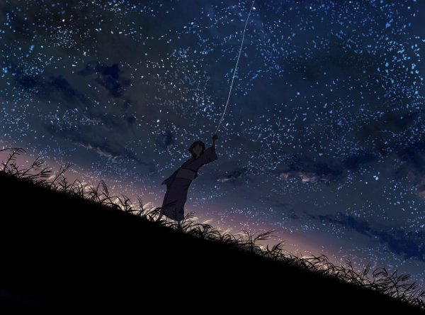 Звездное небо и девушка