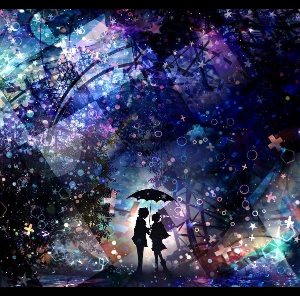 Звездное небо и девушка