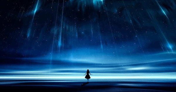 Звездное небо и девушка