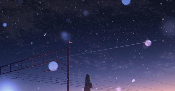 Звездное небо и девушка