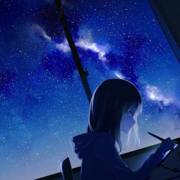 Звездное небо и девушка