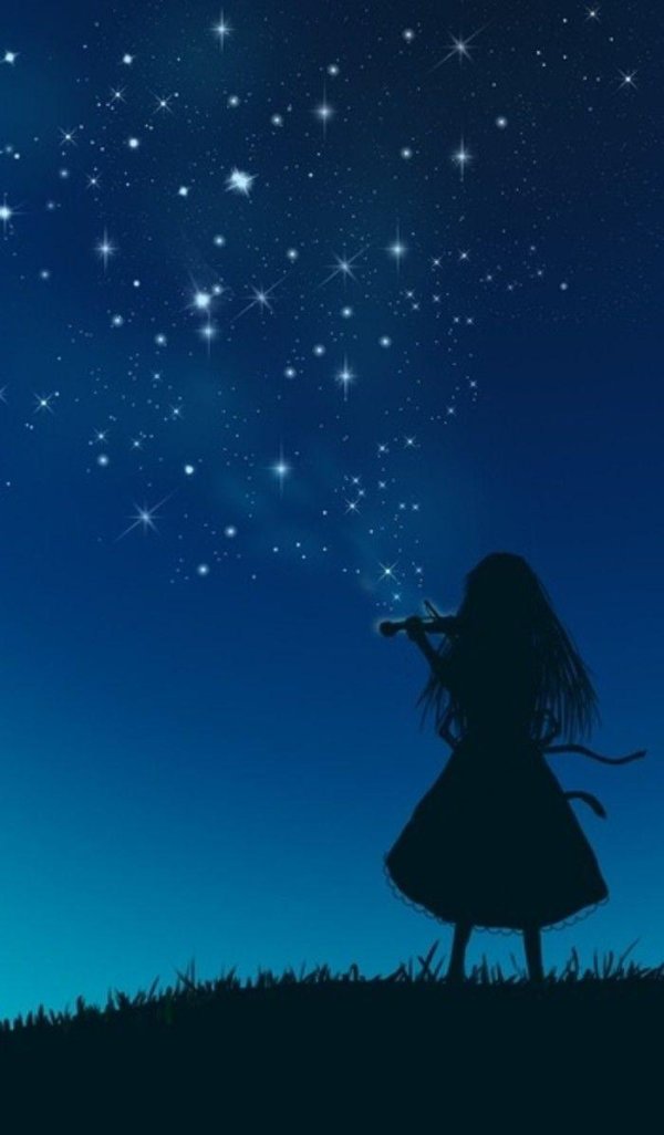 Звездное небо и девушка