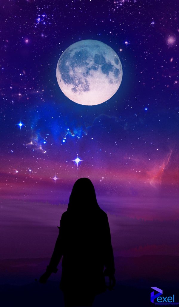 Звездное небо и девушка