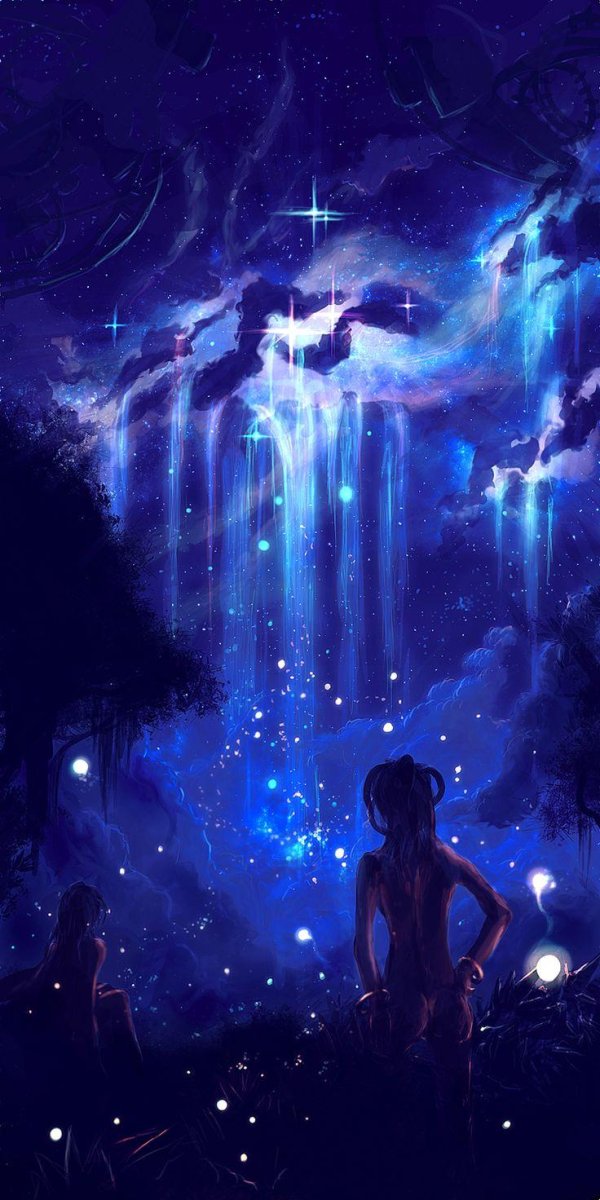 Звездное небо и девушка