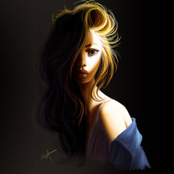 Девушка нарисованная на аву блондинка