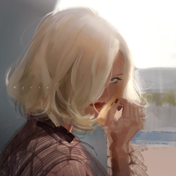 Девушка нарисованная на аву блондинка