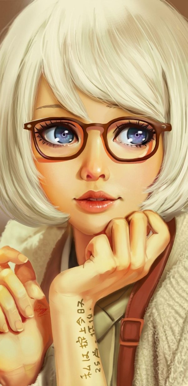 Девушка нарисованная на аву блондинка