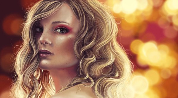 Девушка нарисованная на аву блондинка