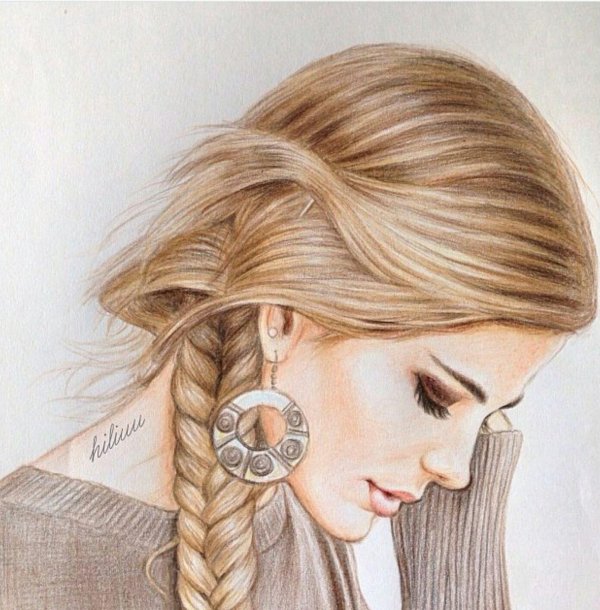 Девушка нарисованная на аву блондинка