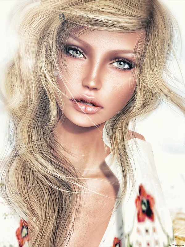 Девушка нарисованная на аву блондинка