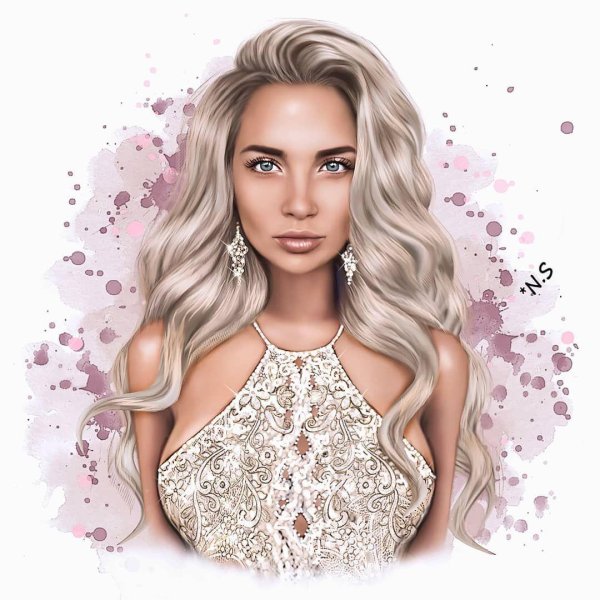 Девушка нарисованная на аву блондинка