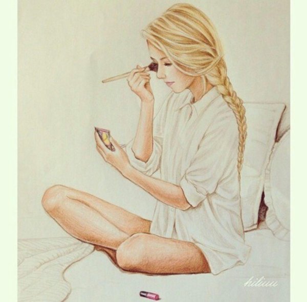 Девушка нарисованная на аву блондинка