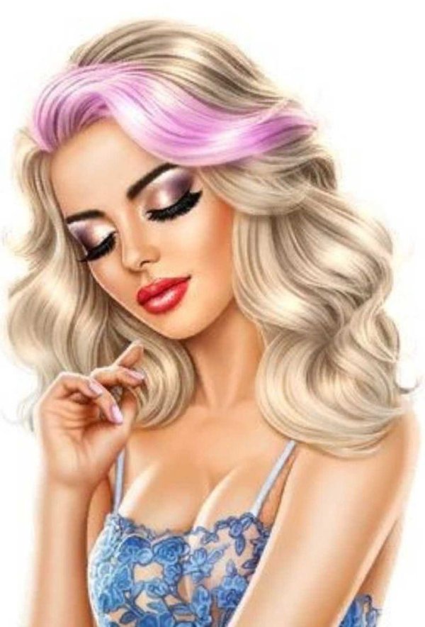 Девушка нарисованная на аву блондинка