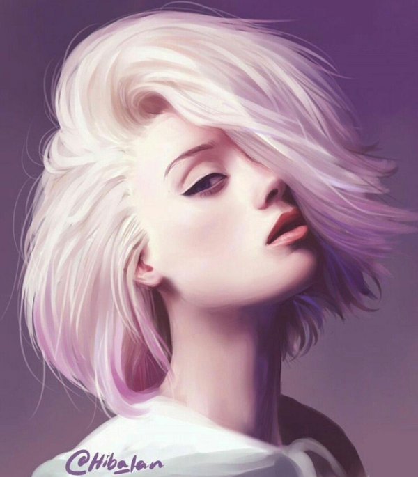 Девушка нарисованная на аву блондинка