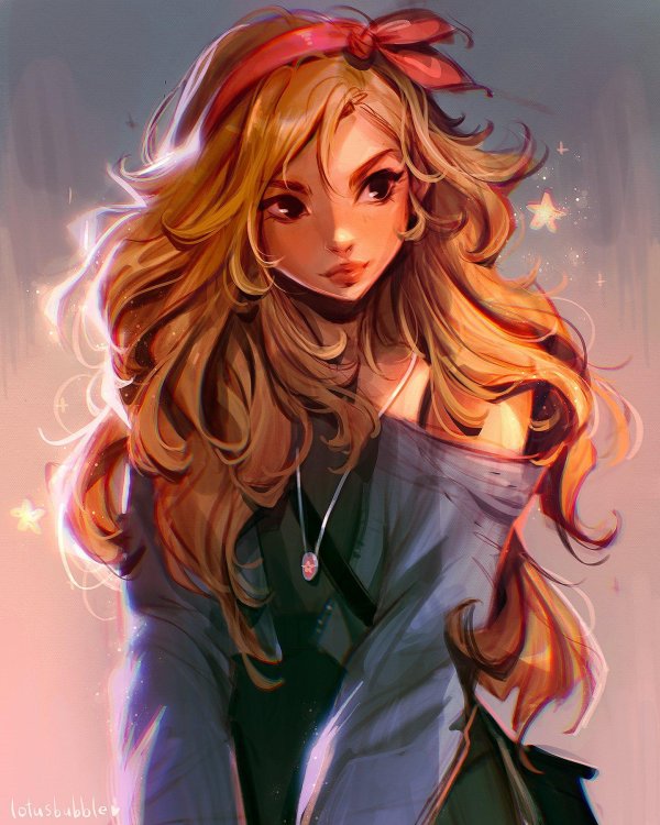 Девушка нарисованная на аву блондинка