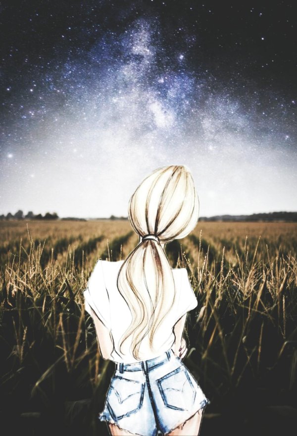 Девушка нарисованная на аву блондинка