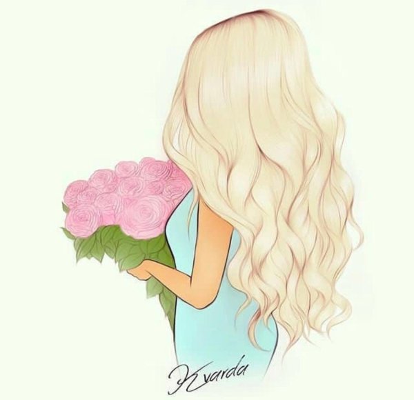 Девушка нарисованная на аву блондинка