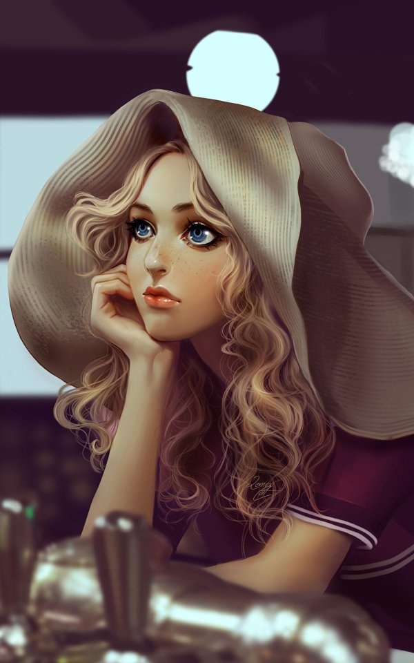 Девушка нарисованная на аву блондинка