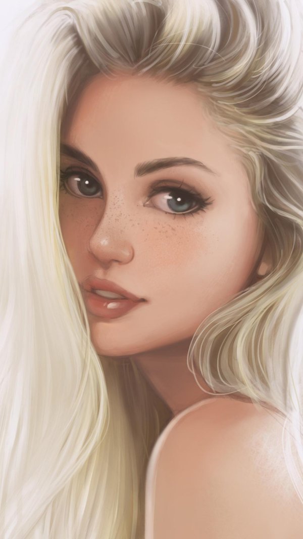 Девушка нарисованная на аву блондинка