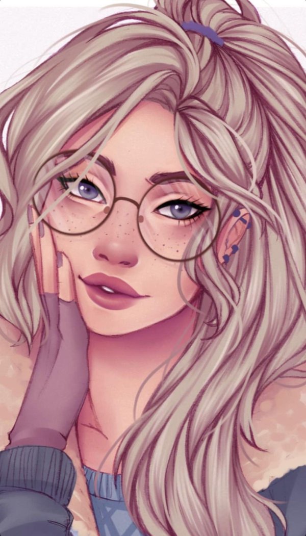 Девушка нарисованная на аву блондинка