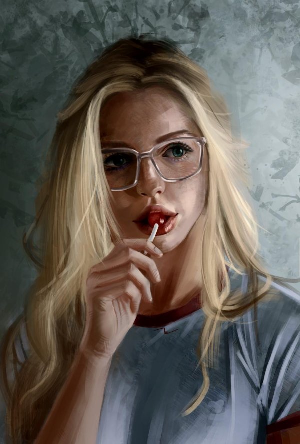 Девушка нарисованная на аву блондинка