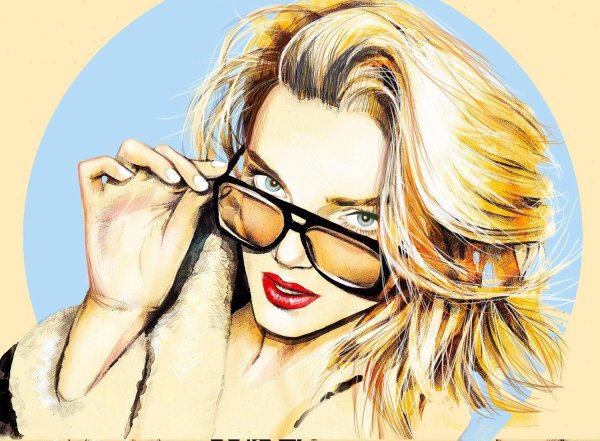 Девушка нарисованная на аву блондинка