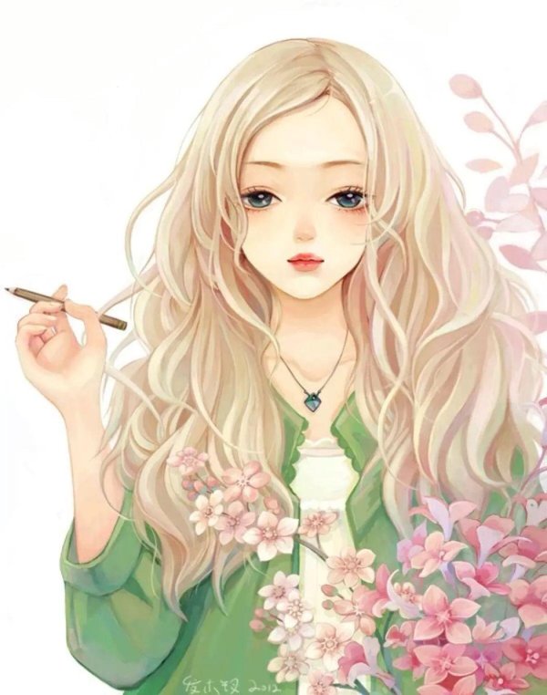 Девушка нарисованная на аву блондинка