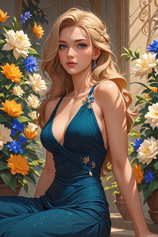 Девушка нарисованная на аву блондинка