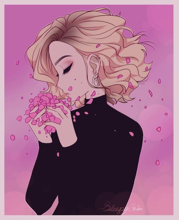 Девушка нарисованная на аву блондинка