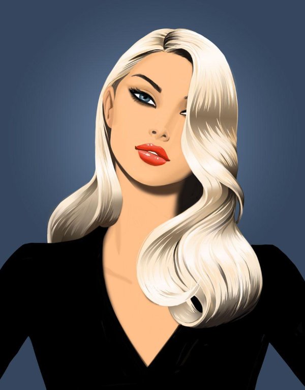 Девушка нарисованная на аву блондинка