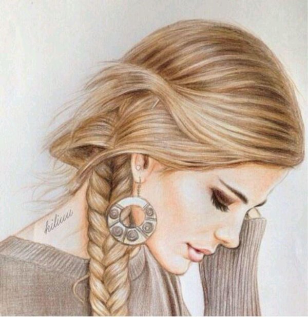 Девушка нарисованная на аву блондинка